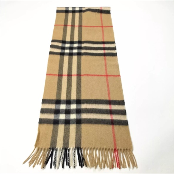 Auth Burberry Giant Check House Plaid Cashmere Scarf Stole Muffler Archive Beige - Picture 2 of 9